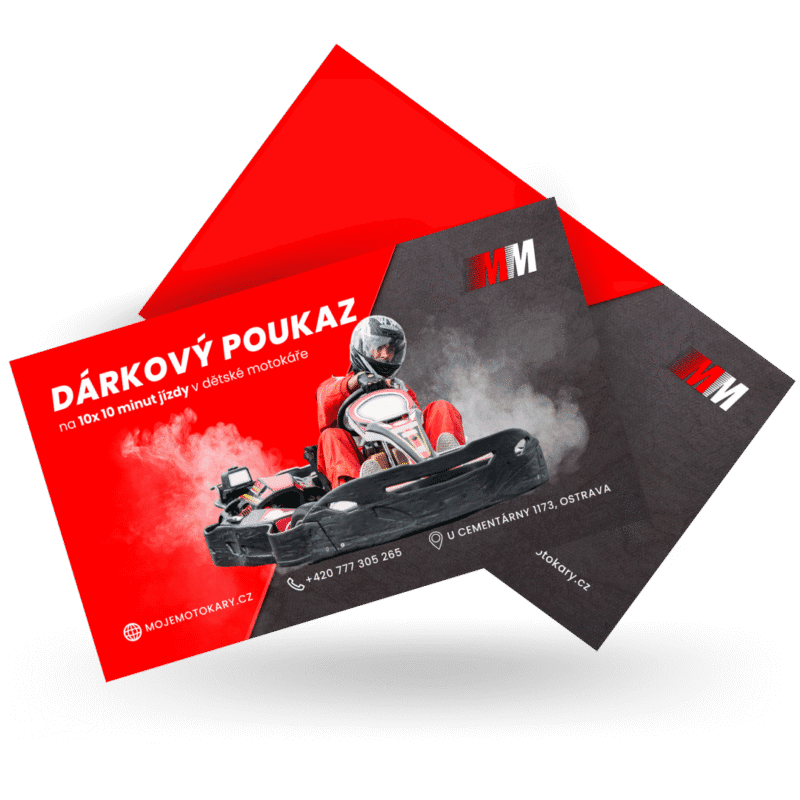 10x10 minut jízdy v dětské motokáře + kukla