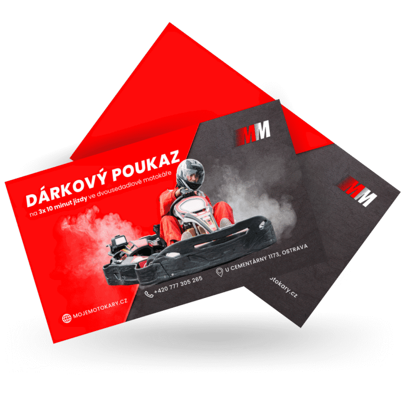 3x10 minut jízdy ve dvousedadlové motokáře + 2x kukla